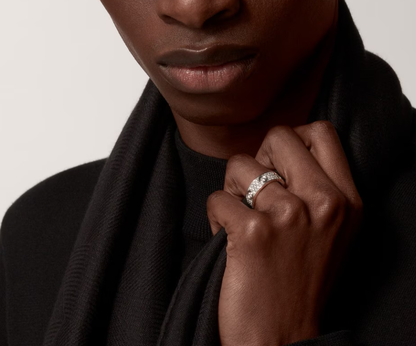 [Regal Gem]LOVE RING 6.5MM Full Diamond, 6 Major Diamonds Silver