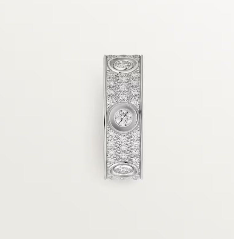 [Regal Gem]LOVE RING 6.5MM Full Diamond, 6 Major Diamonds Silver