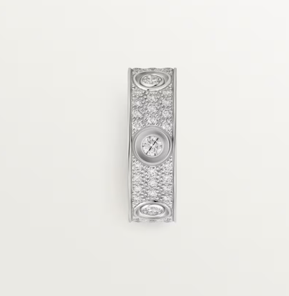 [Regal Gem]LOVE RING 6.5MM Full Diamond, 6 Major Diamonds Silver