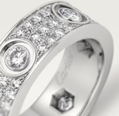 [Regal Gem]LOVE RING 6.5MM Full Diamond, 6 Major Diamonds Silver