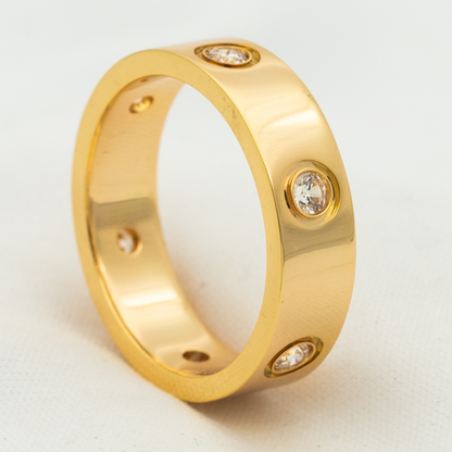 [Regal Gem]LOVE RING 5.5MM 6 DIAMONDS PINK GOLD