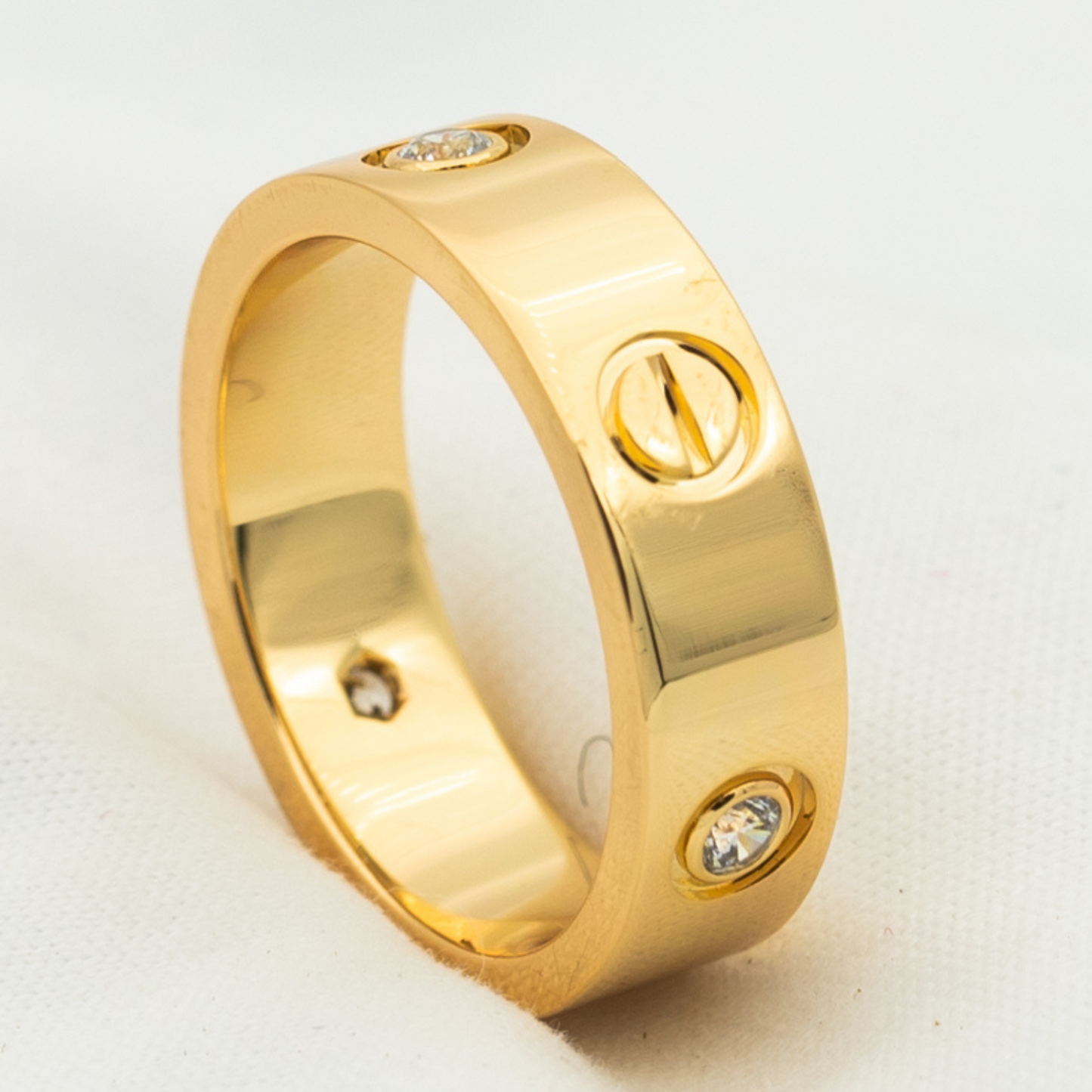 [Regal Gem]LOVE RING 5.5MM 3 DIAMONDS PINK GOLD