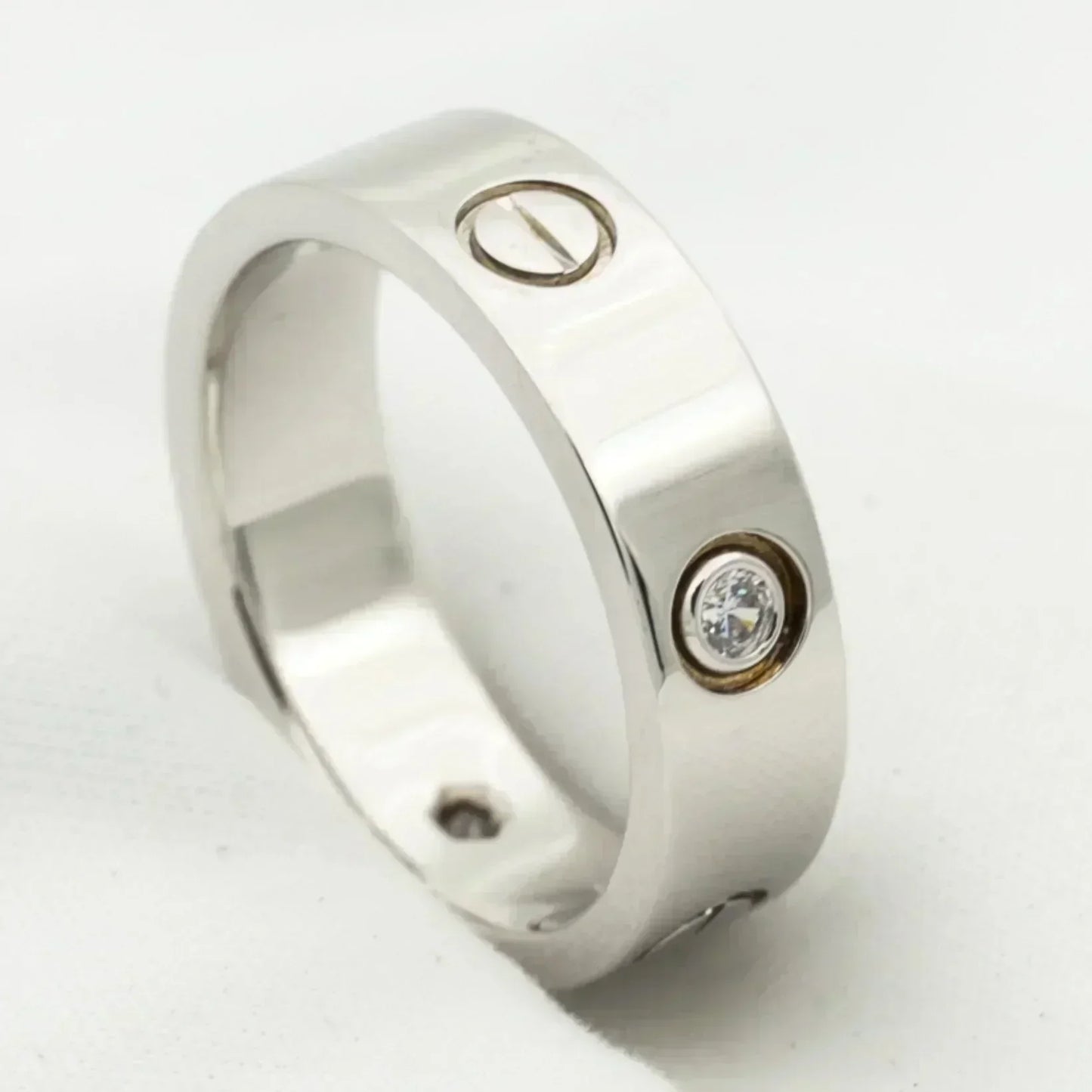 [Regal Gem]LOVE RING 5.5MM 3 DIAMONDS SILVER