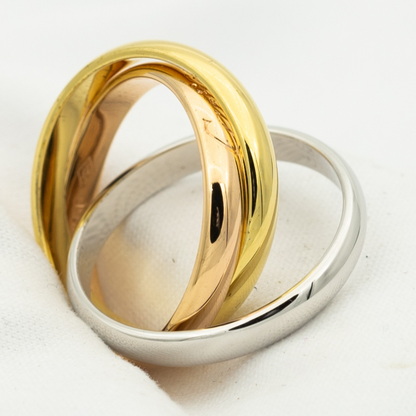 [Regal Gem Jewelry]TRINITY RING GOLD PINK GOLD SILVER