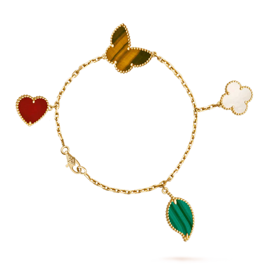 [Regal Gem]LUCKY SPRING 5 MOTIF GOLD BRACELET