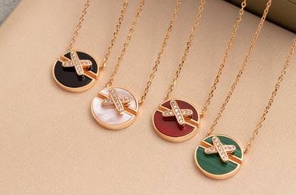 [Regal Gem]JEUX DE PINK GOLD DIAMOND NECKLACE