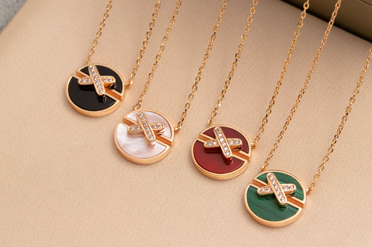 [Regal Gem]JEUX DE PINK GOLD DIAMOND NECKLACE