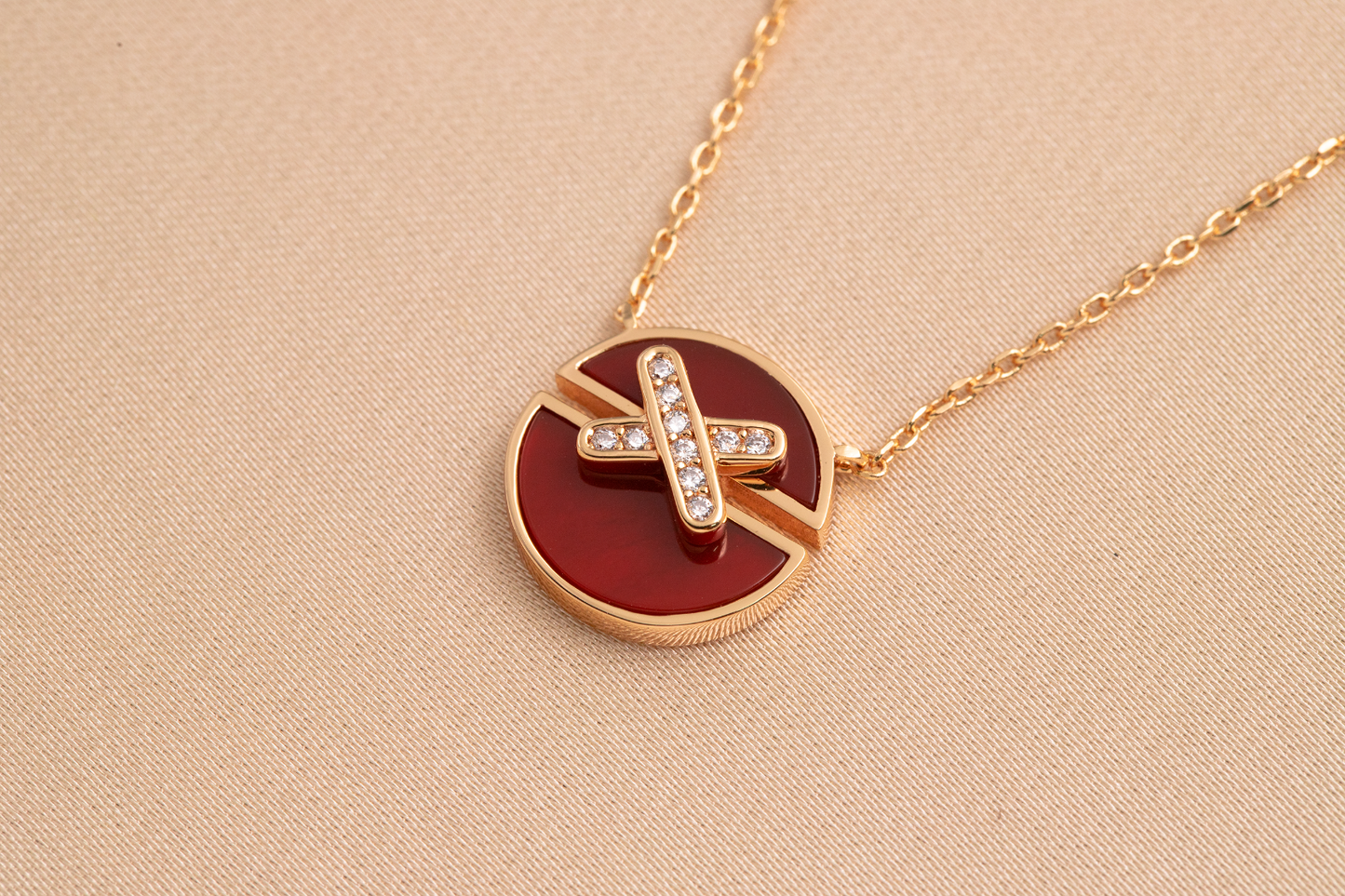 [Regal Gem]JEUX DE PINK GOLD DIAMOND NECKLACE