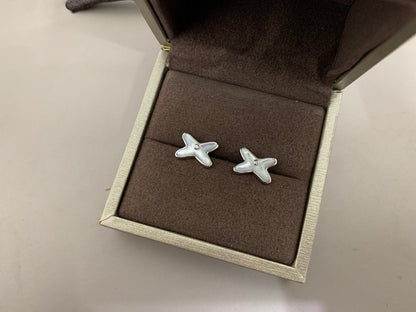 [Regal Gem]JEUX DE WHITE MOP SILVER DIAMOND EARRINGS