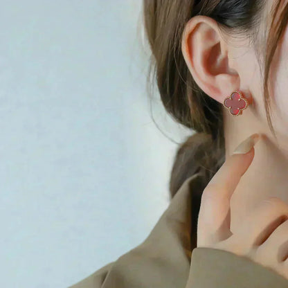 [Regal Gem]CLOVER MEDIUM 1 MOTIFS CARNELIAN  EARRINGS