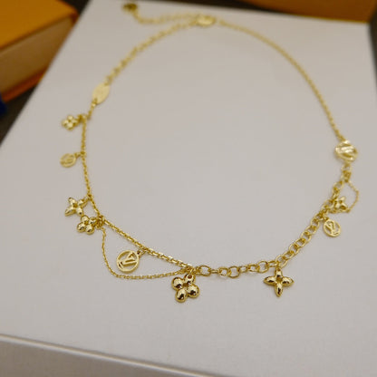 [Regal Gem]BLOOMING SUPPLE NECKLACE BRASS