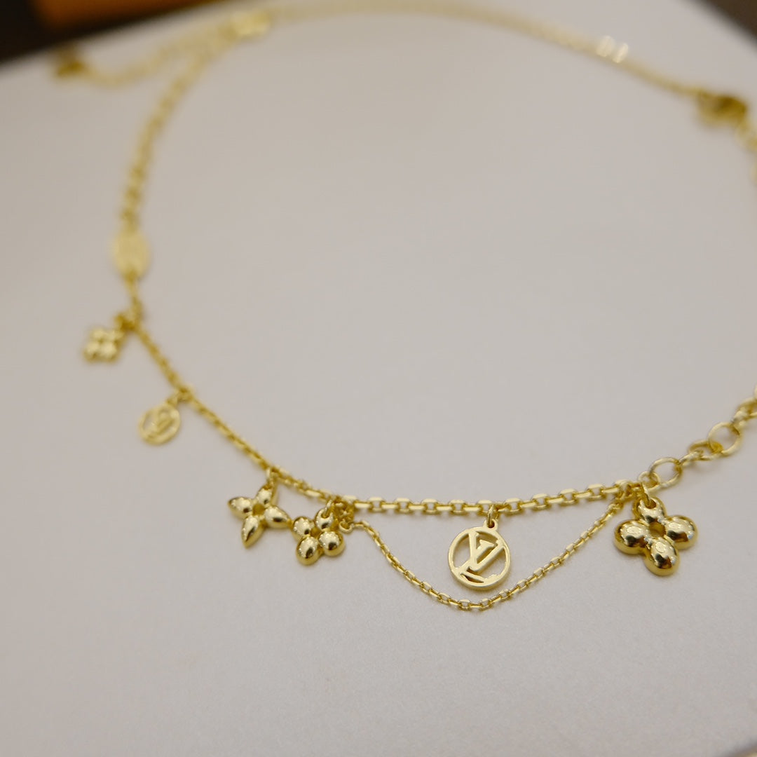 [Regal Gem]BLOOMING SUPPLE NECKLACE BRASS
