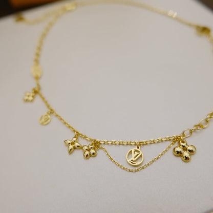 [Regal Gem]BLOOMING SUPPLE NECKLACE BRASS