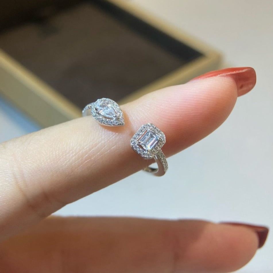 [Regal Gem]MY TWIN TOI & MOI SILVER DIAMOND RING