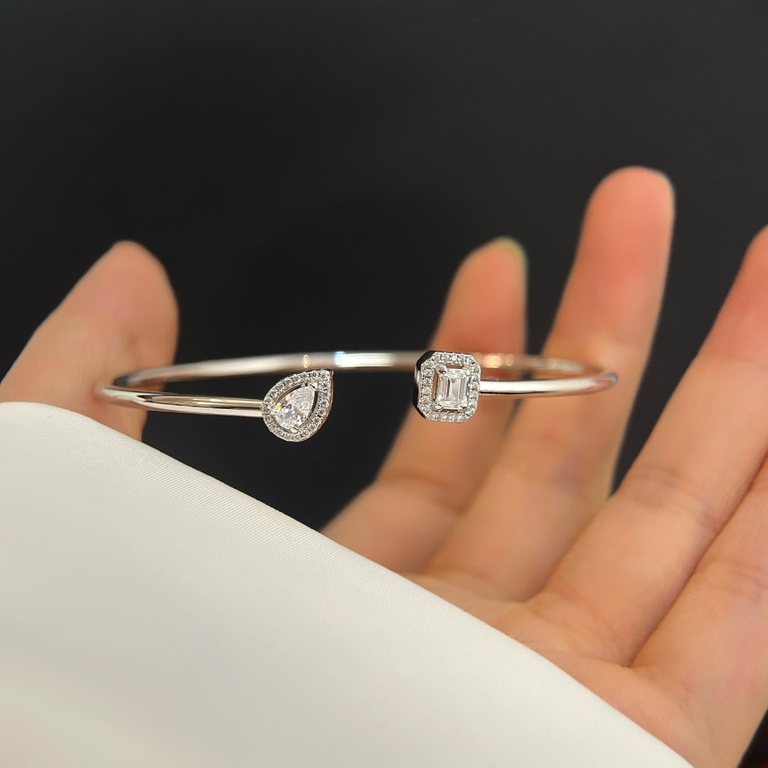 [Regal Gem]JONC FLEX MY TWIN TOI & MOI SILVER DIAMOND BRACELET