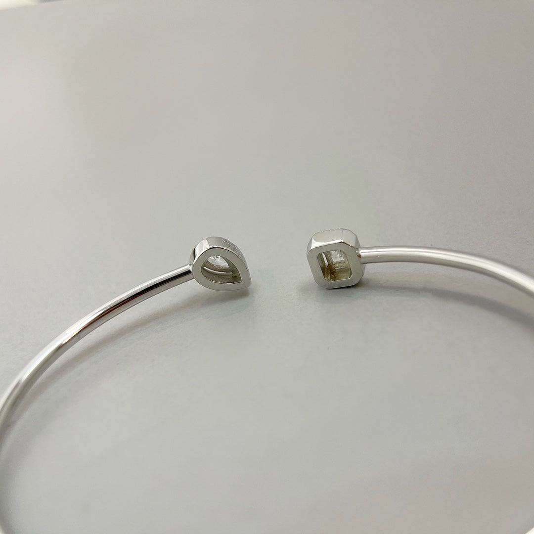 [Regal Gem]JONC FLEX MY TWIN TOI & MOI SILVER DIAMOND BRACELET