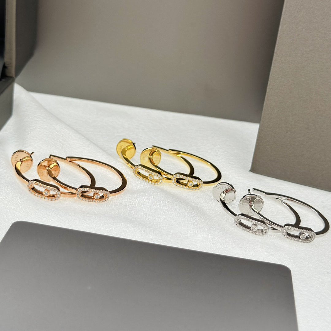[Regal Gem]CREOLES MOVE UNO PM DIAMOND EARRINGS