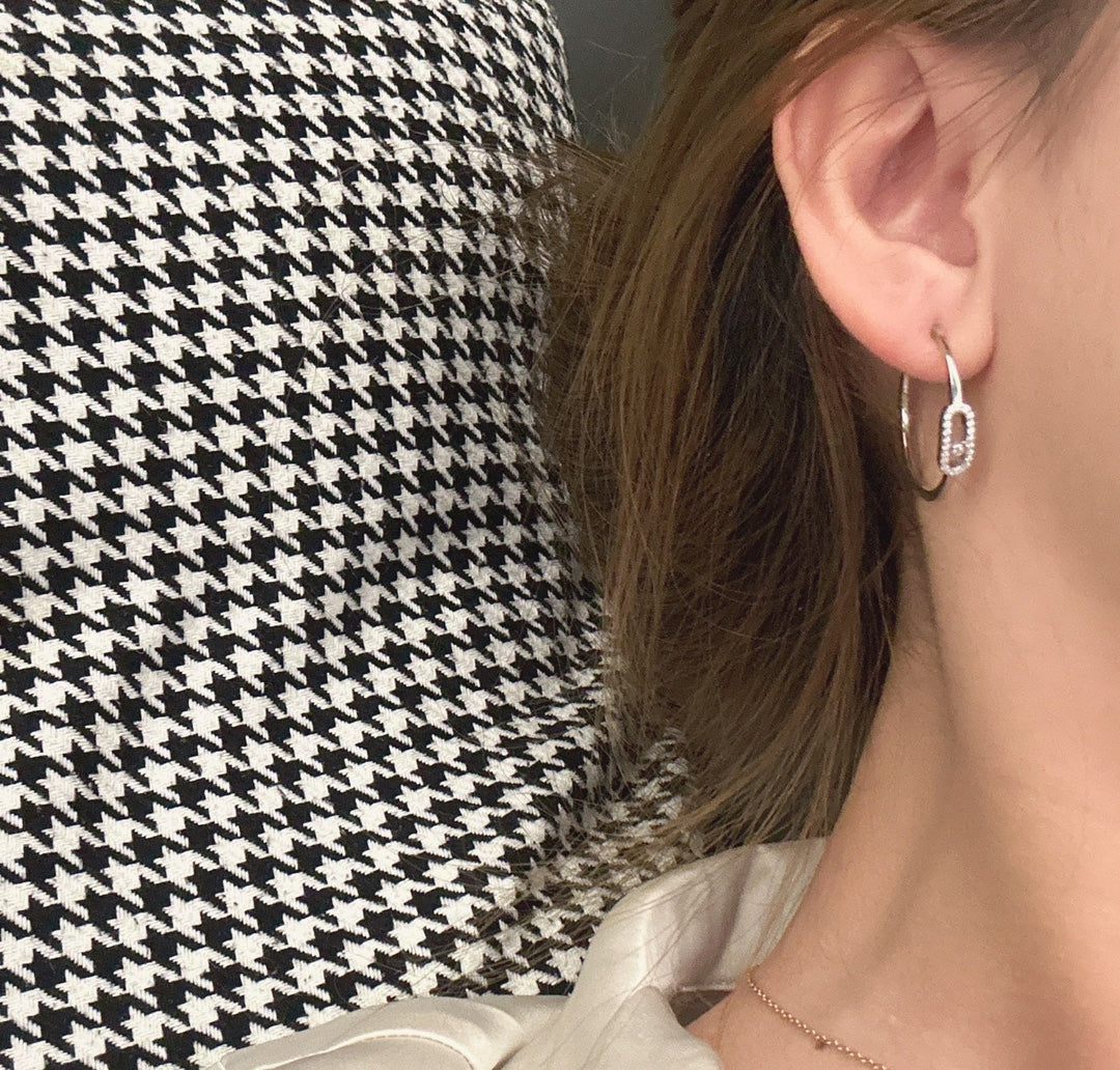 [Regal Gem]CREOLES MOVE UNO PM DIAMOND EARRINGS