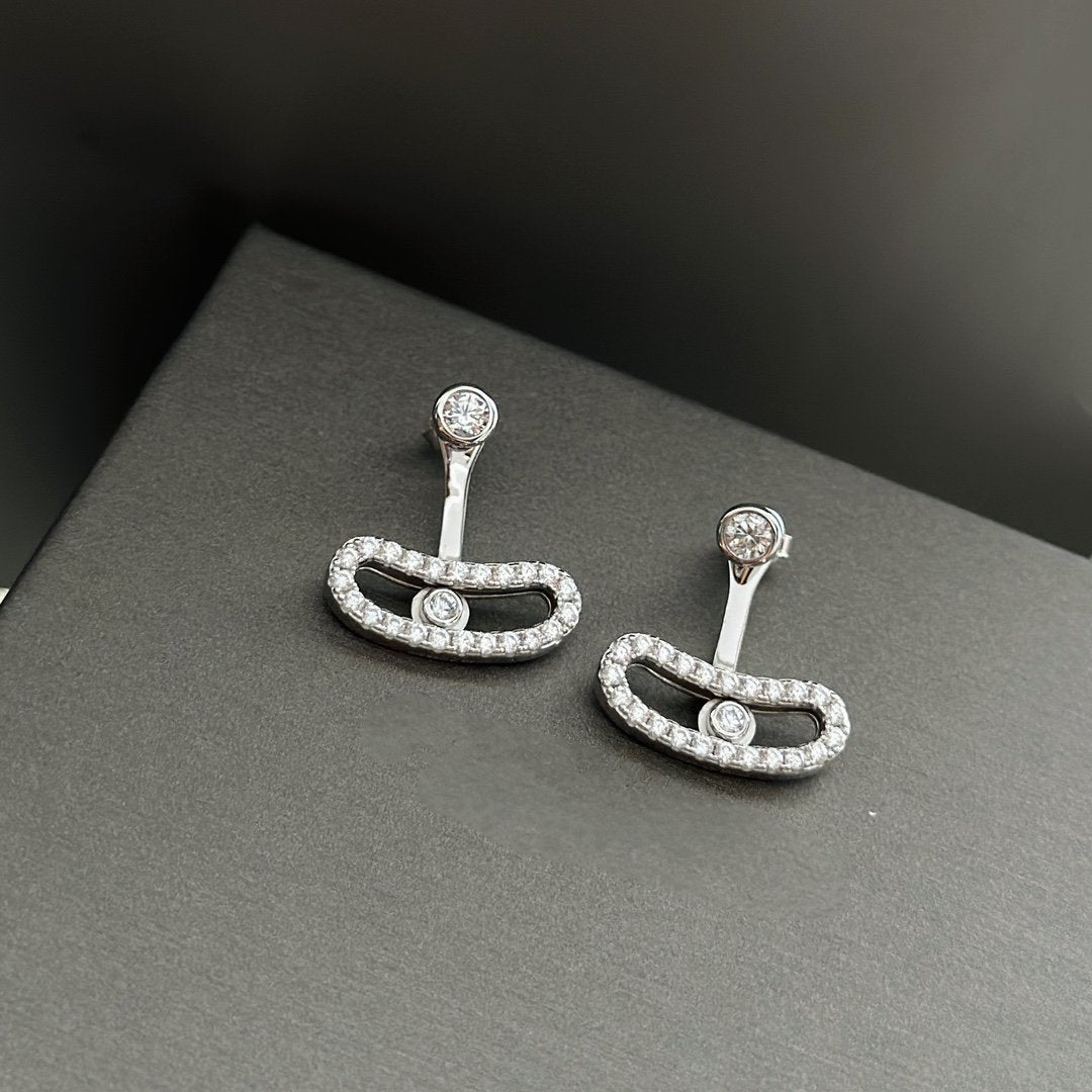 [Regal Gem]MOVE UNO SILVER DIAMOND EARRINGS