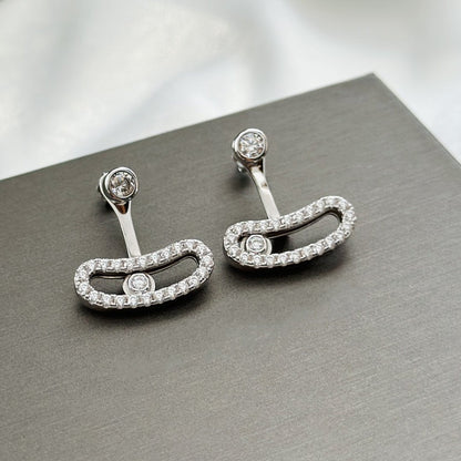 [Regal Gem]MOVE UNO SILVER DIAMOND EARRINGS