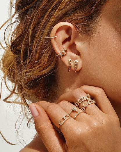 [Regal Gem]CREOLES MOVE UNO MINI 1 DIAMOND EARRINGS