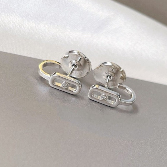 [Regal Gem]CREOLES MOVE UNO MINI 1 DIAMOND EARRINGS