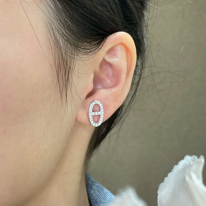 [Regal Gem]HM FULL DIAMOND PIG NOSE STUD EARRINGS