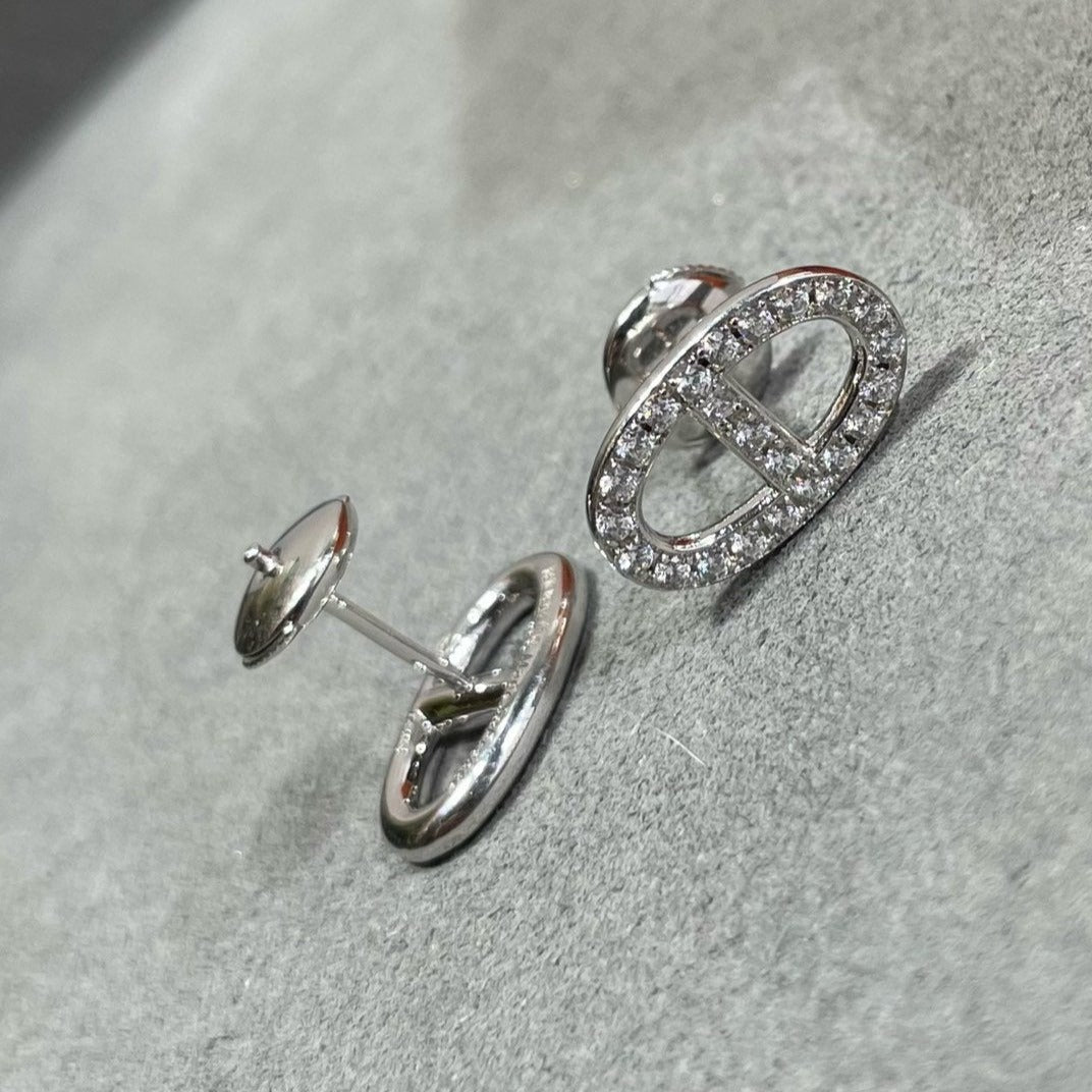[Regal Gem]HM FULL DIAMOND PIG NOSE STUD EARRINGS