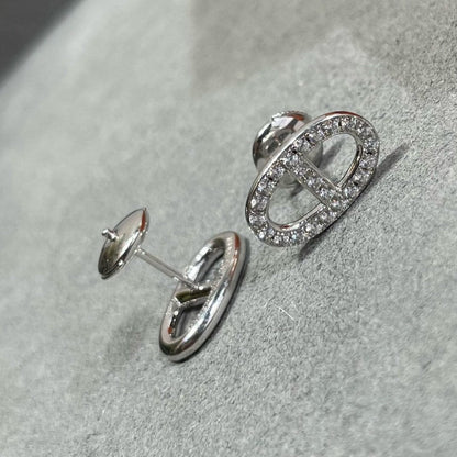 [Regal Gem]HM FULL DIAMOND PIG NOSE STUD EARRINGS