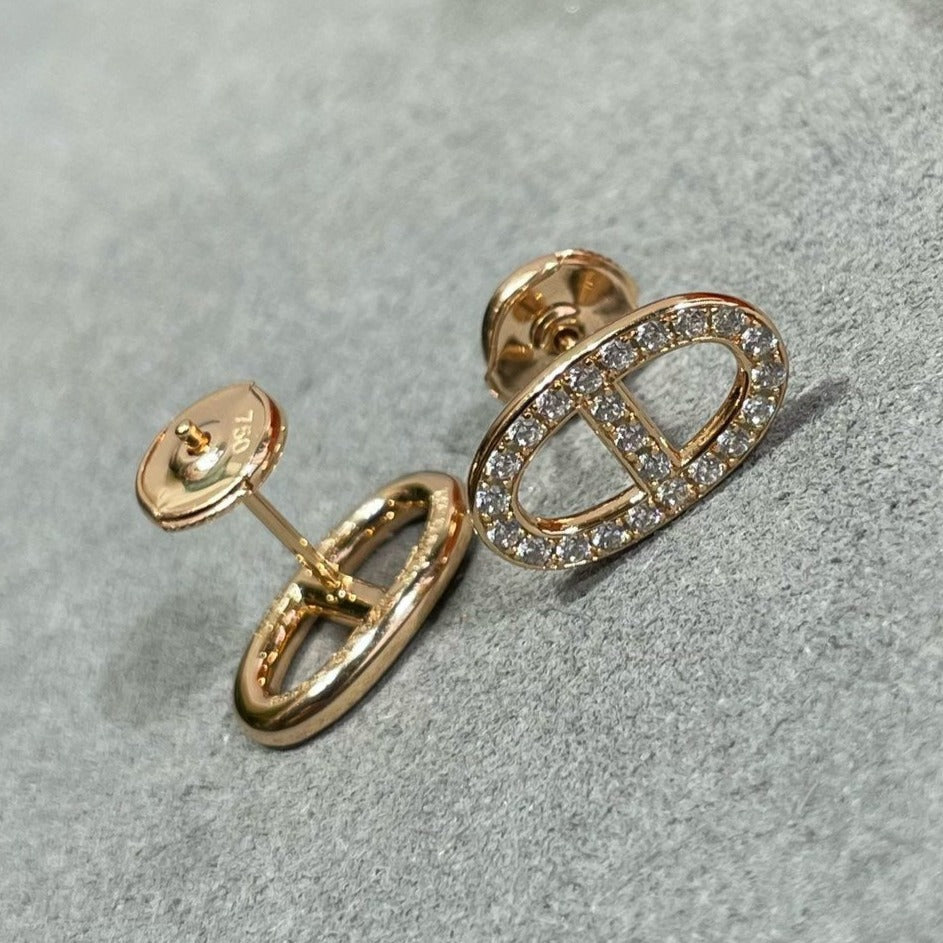 [Regal Gem]HM FULL DIAMOND PIG NOSE STUD EARRINGS