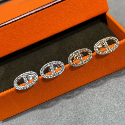 [Regal Gem]HM FULL DIAMOND PIG NOSE STUD EARRINGS
