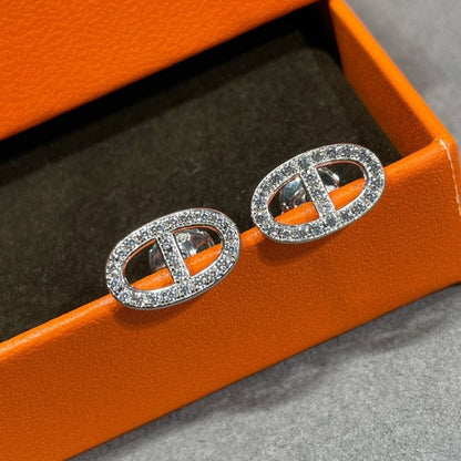 [Regal Gem]HM FULL DIAMOND PIG NOSE STUD EARRINGS
