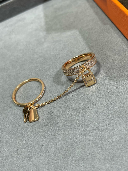 [Regal Gem]HM KELLY CLOCHETTE DOUBLE RING IN  WITH DIAMONDS