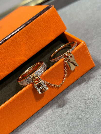 [Regal Gem]HM KELLY CLOCHETTE DOUBLE RING IN  WITH DIAMONDS