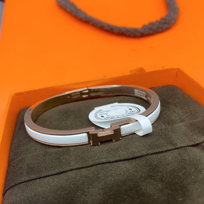 [Regal Gem]CLASSIC HM CLIC WHITE 8MM ENAMEL BRACELET