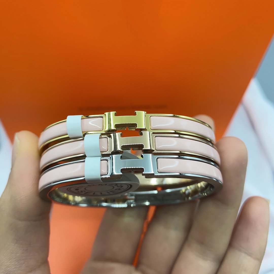 [Regal Gem]CLASSIC HM CLIC  PINK 8MM ENAMEL BRACELET