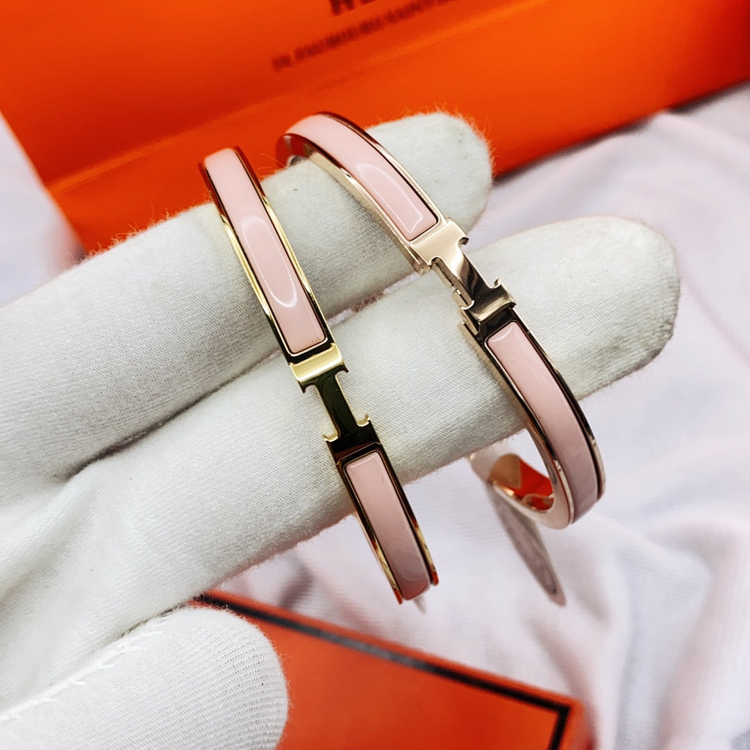 [Regal Gem]CLASSIC HM CLIC  PINK 8MM ENAMEL BRACELET