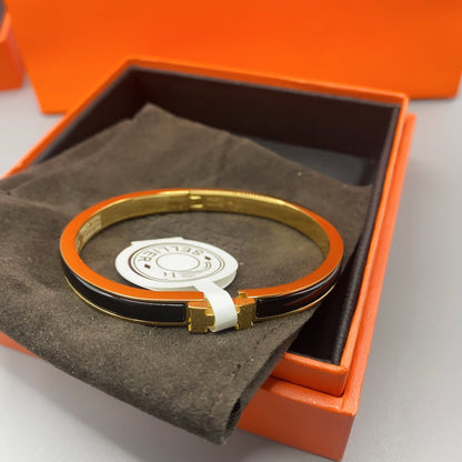 [Regal Gem]CLASSIC HM CLIC BLACK 8MM ENAMEL BRACELET