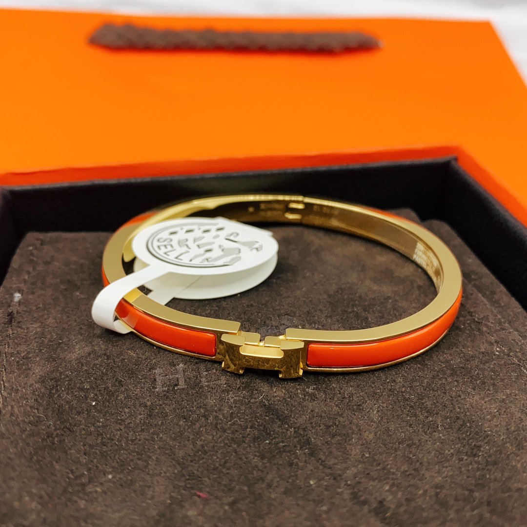 [Regal Gem]CLASSIC HM CLIC RED 8MM ENAMEL BRACELET
