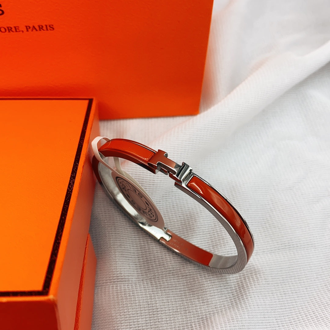 [Regal Gem]CLASSIC HM CLIC RED 8MM ENAMEL BRACELET