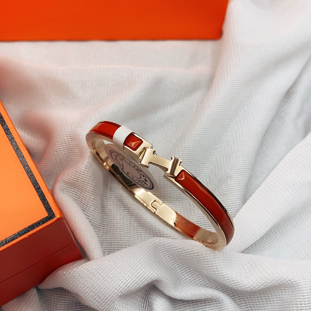 [Regal Gem]CLASSIC HM CLIC RED 8MM ENAMEL BRACELET