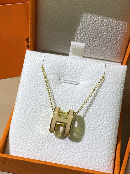 [Regal Gem]HM CLIC YELLOW ENAMEL GOLD NECKLACE