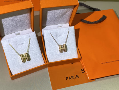 [Regal Gem]HM CLIC YELLOW ENAMEL GOLD NECKLACE