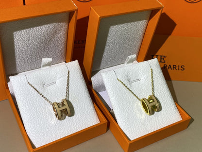 [Regal Gem]HM CLIC YELLOW ENAMEL GOLD NECKLACE
