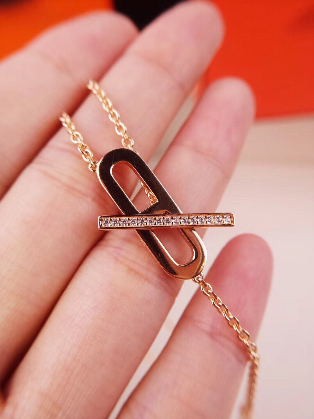 [Regal Gem]HM FIRE PIG NOSE NECKLACE TRENDY STREET