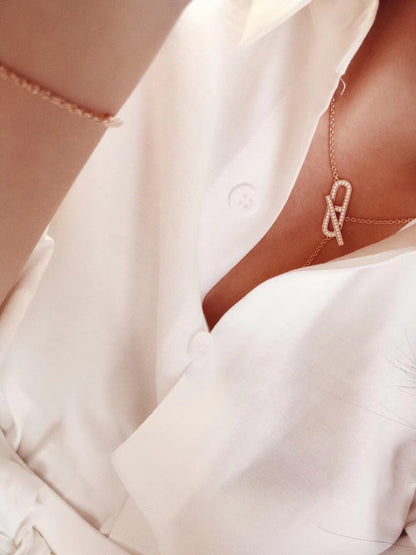 [Regal Gem]HM FIRE PIG NOSE NECKLACE TRENDY STREET