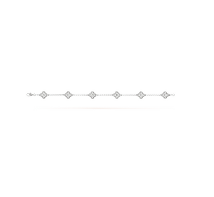 [Regal Gem]CLOVER 6 MOTIF SILVER DIAMOND BRACELET