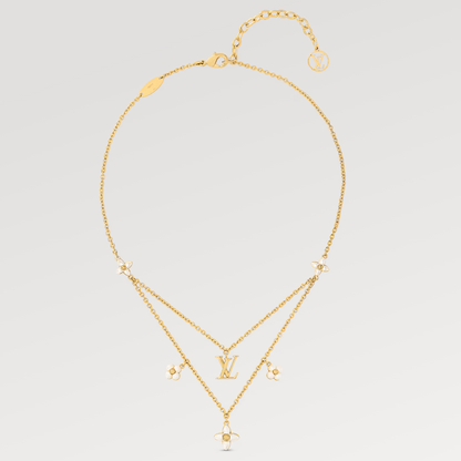 [Regal Gem]FLOWERGRAM GOLD MOP DOUBLE ROW NECKLACE