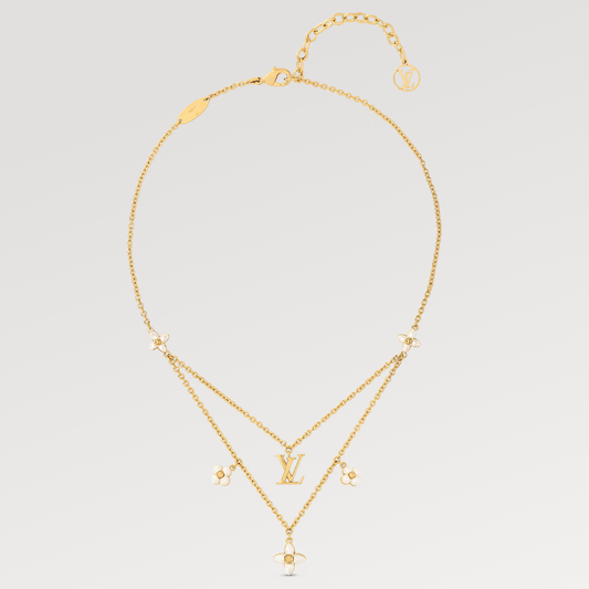 [Regal Gem]FLOWERGRAM GOLD MOP DOUBLE ROW NECKLACE