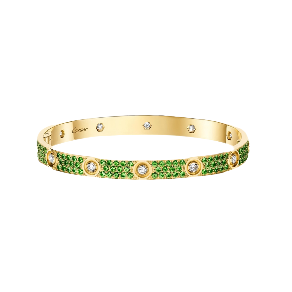 [Regal Gem]2026 PAVE GEMSTONE LOVE BRACELET 6.1MM 10 DIAMONDS